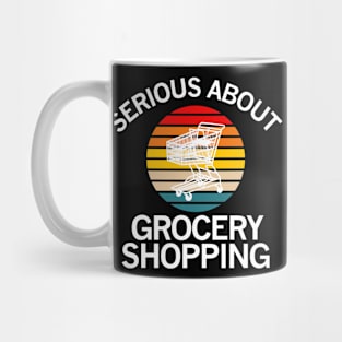 Serious About Grocery Shopping Retro Mug